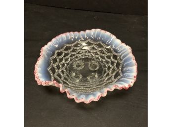 Opalescent Ribbed Candy Dish