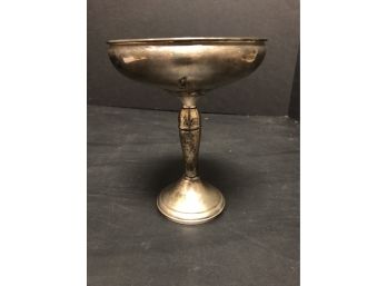 Sterling Compote With Flower Design