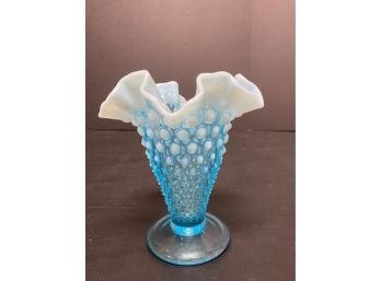 Fenton Blue Hobnail Vase