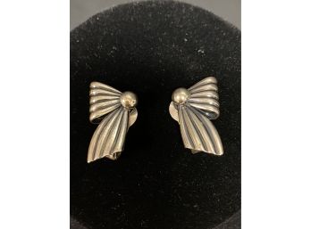 Napier Sterling Bow Earrings