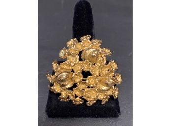 Napier Sterling Gold Wash Flower Brooch