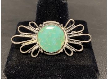 Sterling Turquoise Brooch