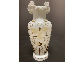 Hand Painted Ruffled Vase