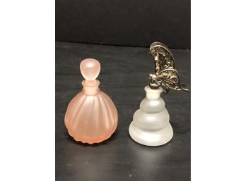 Two Perfume Bottles - Butterfly Top