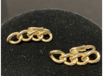 Napier Sterling Link Earrings - Gold Wash