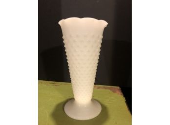 Milk Glass Hobnail Vase