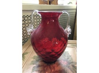 Handblown Red Glass Vase