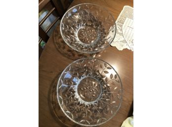 Pair Glass Serving Bowls