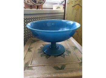 Blue Opaline Glass Compote