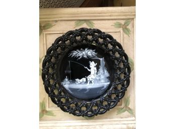 Westmoreland Glass Painted Plate