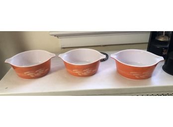 3pc Pyrex Wheat Dishes