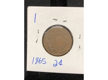 1865 Two Cent Piece - (1)