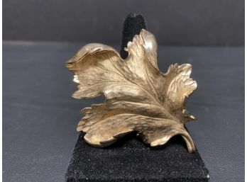 Napier Sterling Leaf Brooch - Gold Wash