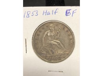 Seated Liberty Half Dollar - 1853 - EF