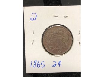 1865 Two Cent Piece - (2)