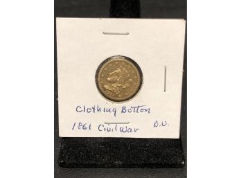 1861 Civil War Clothing Button