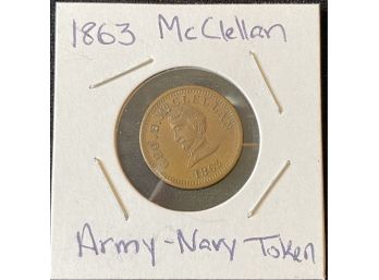 Political Token - 1863 McClellan -army Navy