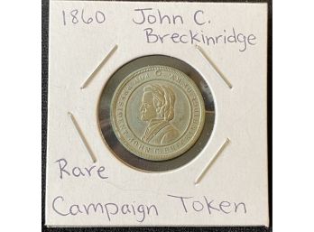 Rare 1860 John Breckinridge Campaign Token