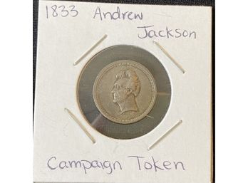 1833 Andrew Jackson Campaign Token