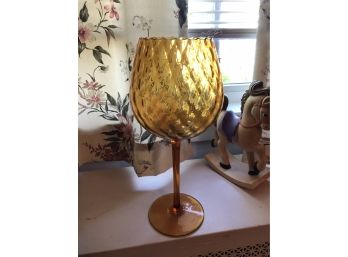 Large Decorative Wine Glass - Gold