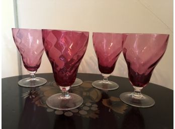 5 Purple Swirl Glasses