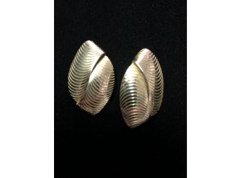 Sterling Napier Gold Tone Earrings - 1 3/8''  11.4g