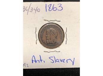 1863 Anti-Slavery Token