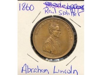 Abraham Lincoln 1860 Rail Splitter Token