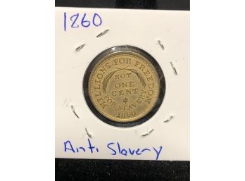 1860 Anti-slavery Token