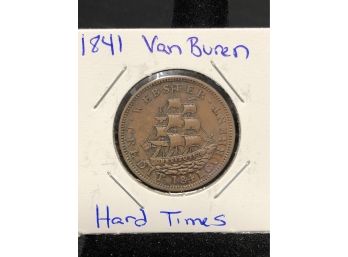 1841 Van Buren Hard Times Token