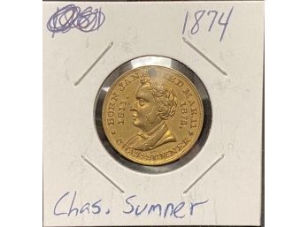 Chas Sumner Campaign Token - 1874