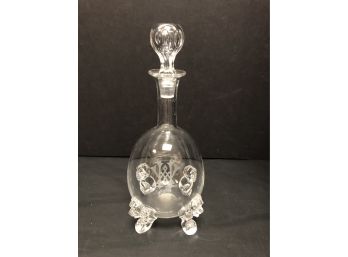 Glass Decanter With Lionhead Feet