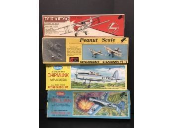 Four Vintage Balsa Plane Models - NOS