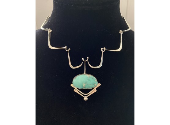 Handmade Sterling Turquoise Necklace