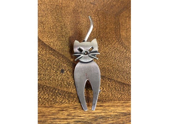 Sterling Cat Pin