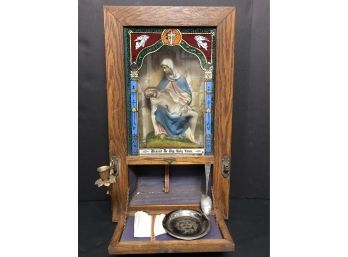 Antique Catholic Last Rites Shadow Box