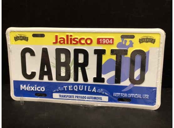 Cabrito Tequila License Plate