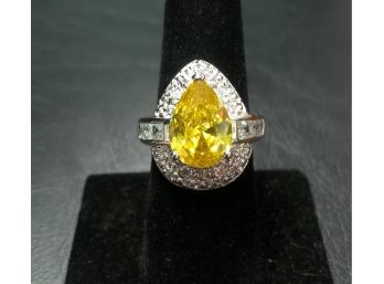 Yellow Stone Sterling Ring