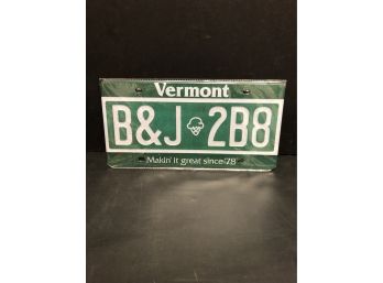 Vermont Ben & Jerry's License Plate