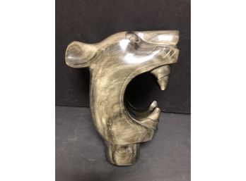 Carved Obsidian Guinea Pig Head