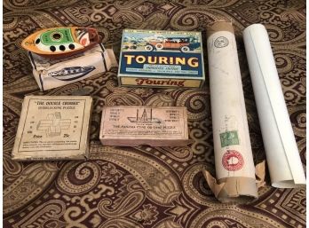 Misc. Lot Puzzles/card Game/tin Toy