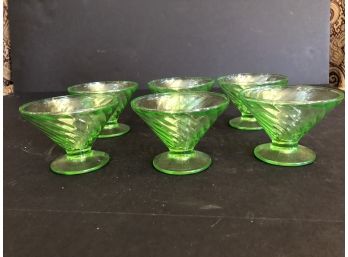 Green Swirl Uranium Glass