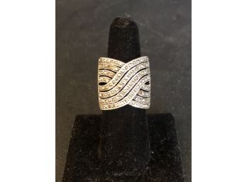 Big Sterling Marcasite Ring