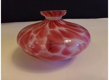 Glass Red Swirl Bud Vase