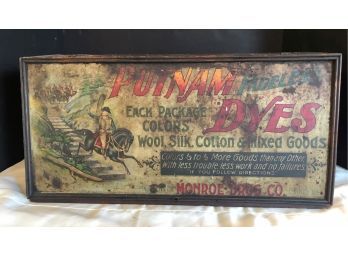 Antique Putnam Dyes Wood Display