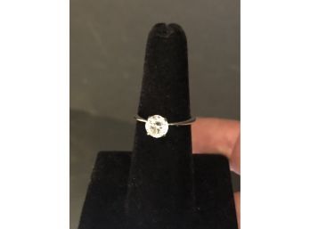 Sterling CZ Solitaire Ring