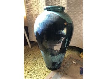 HUGE Blue Glazed Vase/urn