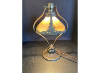 Slag Glass Swivel Shade Lamp