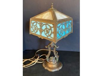 16' Slag Glass Desk Lamp