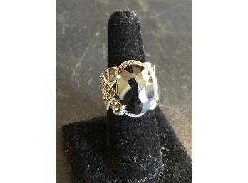 Large Sterling Marcasite Ring